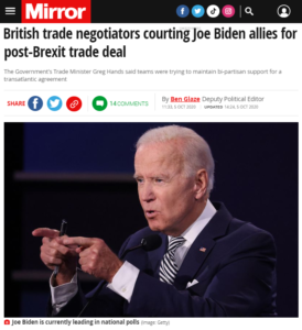 Our scoop in the Mirror, that the Government is already in discussions on trade with allies of Joe Biden